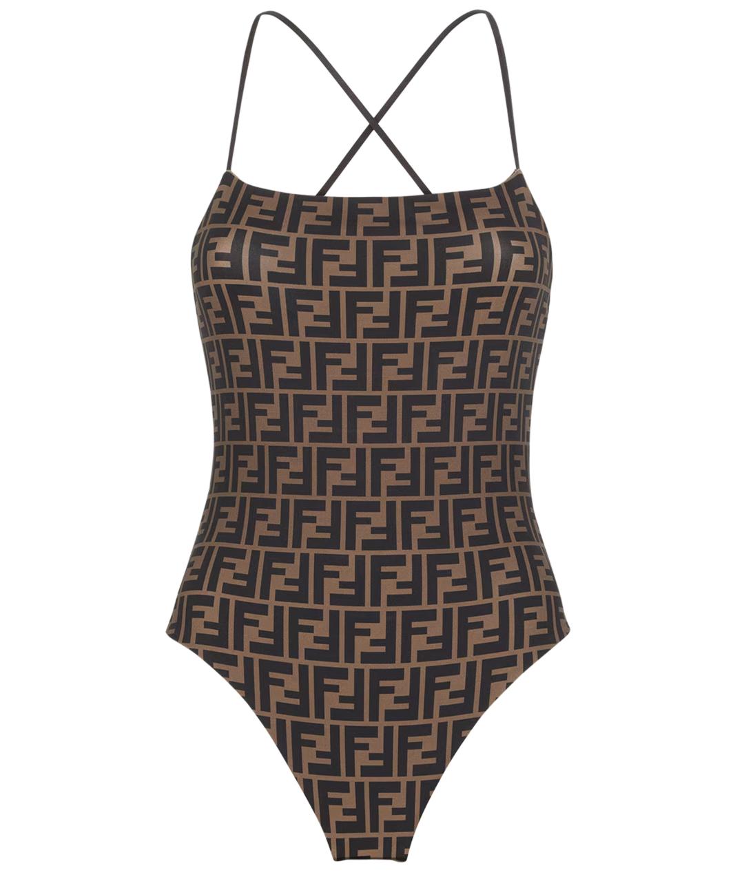 FENDI Коричневый полиамидовый купальник, фото 3