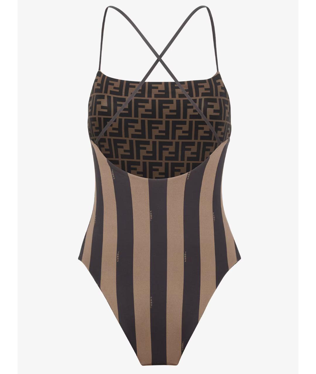 FENDI Коричневый полиамидовый купальник, фото 4