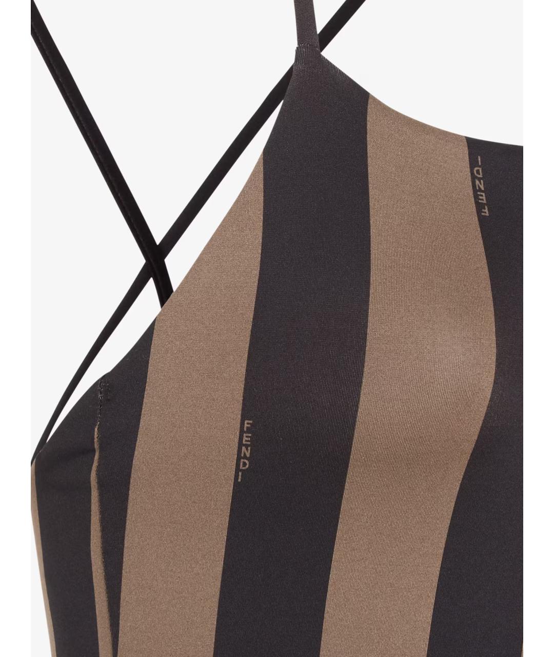 FENDI Коричневый полиамидовый купальник, фото 5