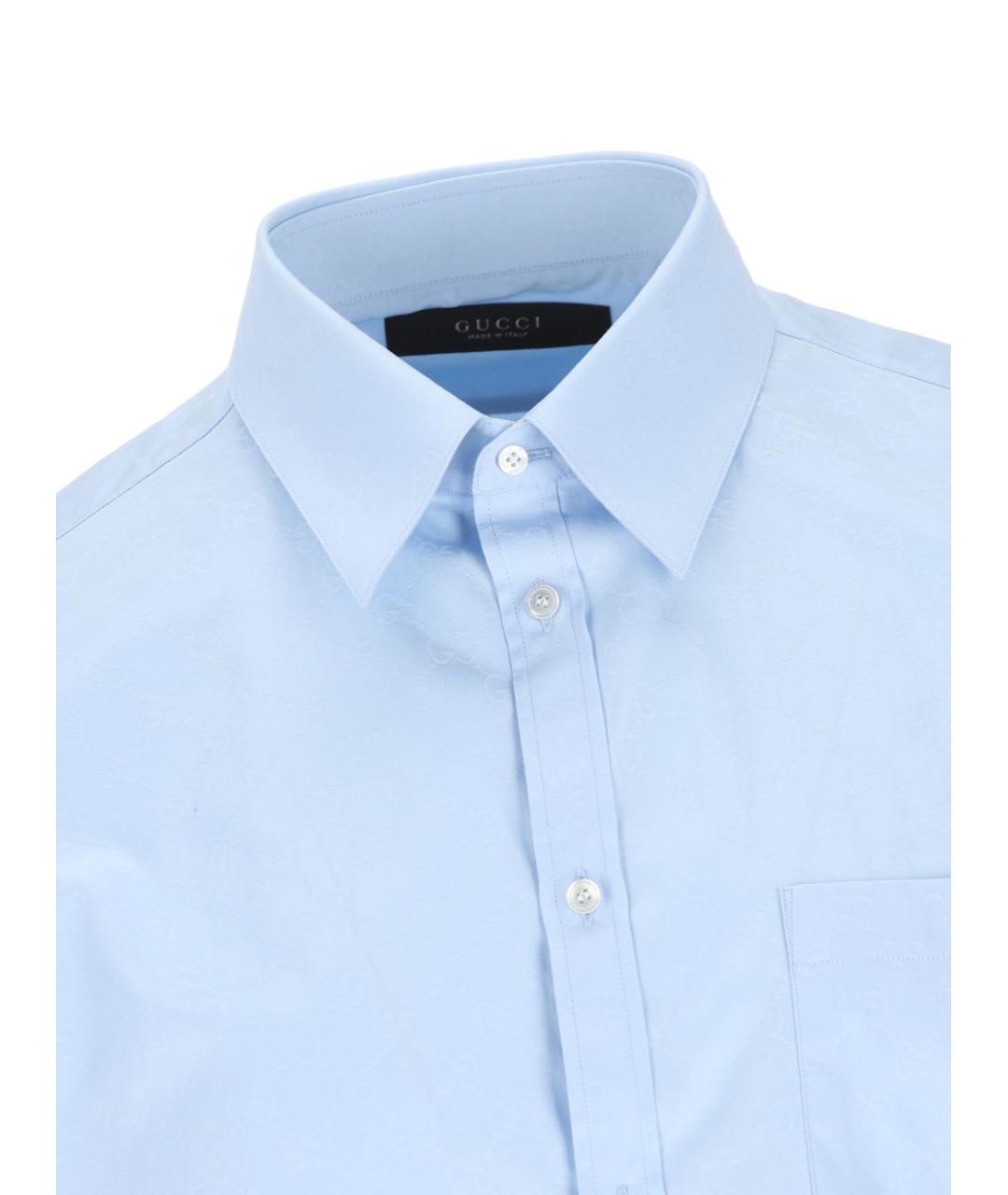 GUCCI Синяя хлопковая кэжуал рубашка, фото 4