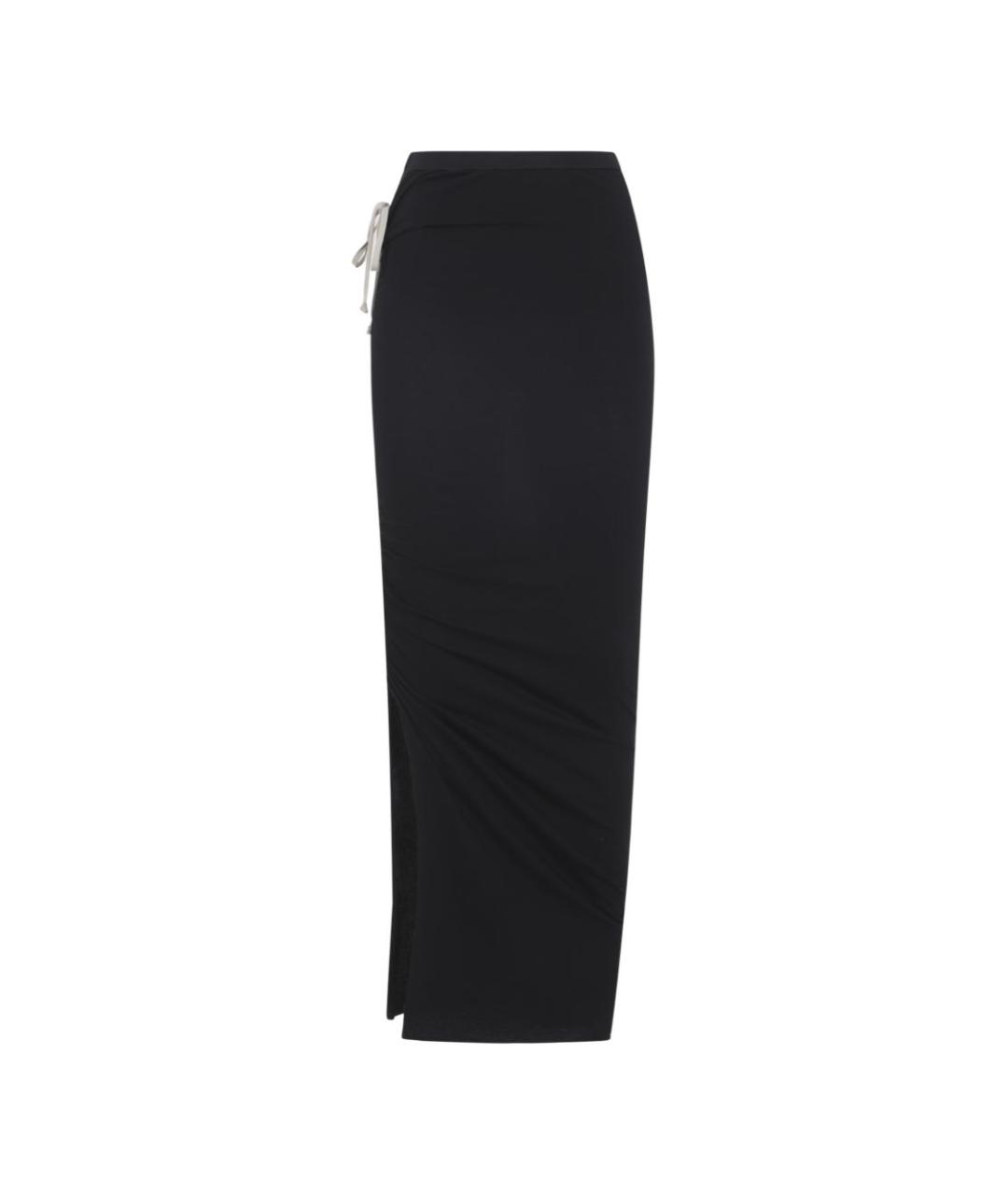 RICK OWENS Черная хлопковая юбка миди, фото 2