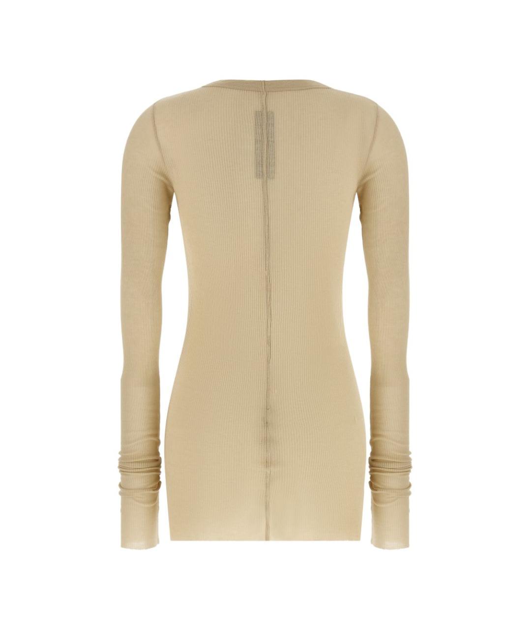 RICK OWENS Бежевая шелковая водолазка, фото 3