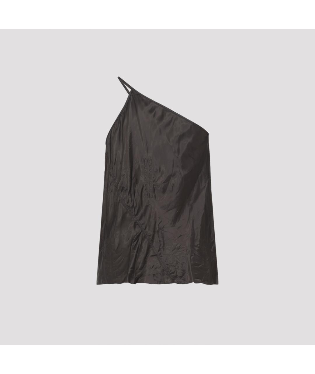 RICK OWENS Коричневая вискозная майка, фото 3