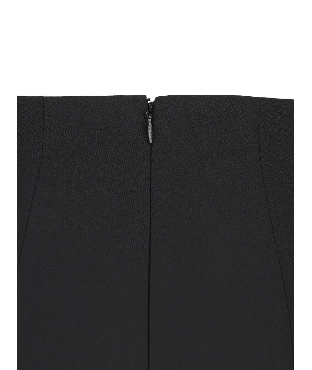 GUCCI Черные шерстяные прямые брюки, фото 4