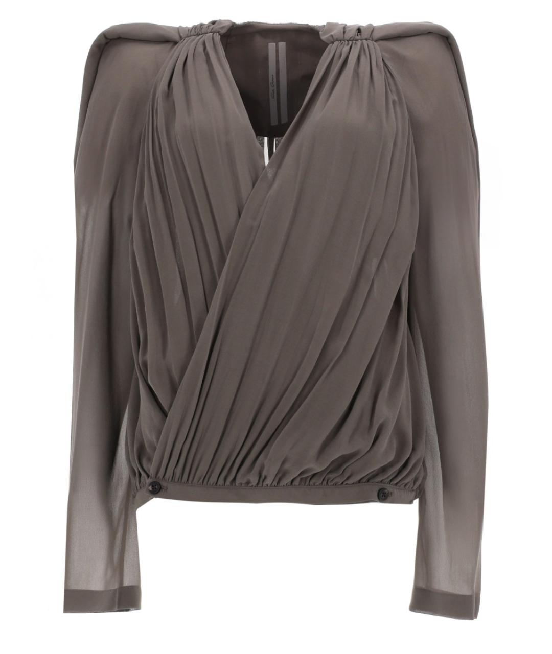 RICK OWENS Серая шелковая блузы, фото 1