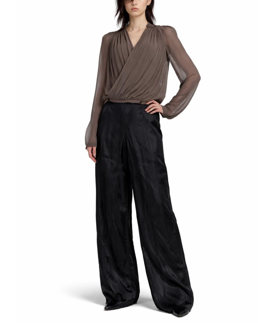 RICK OWENS Серая шелковая блузы, фото 2