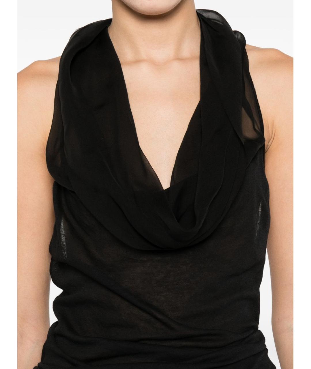 RICK OWENS Черная хлопковая майка, фото 3