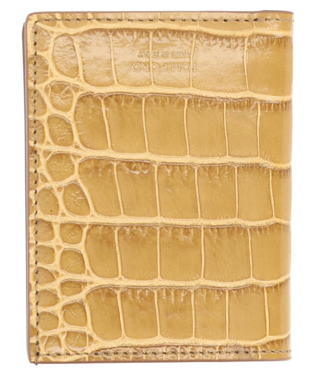 TOM FORD Желтый кожаный кошелек, фото 2