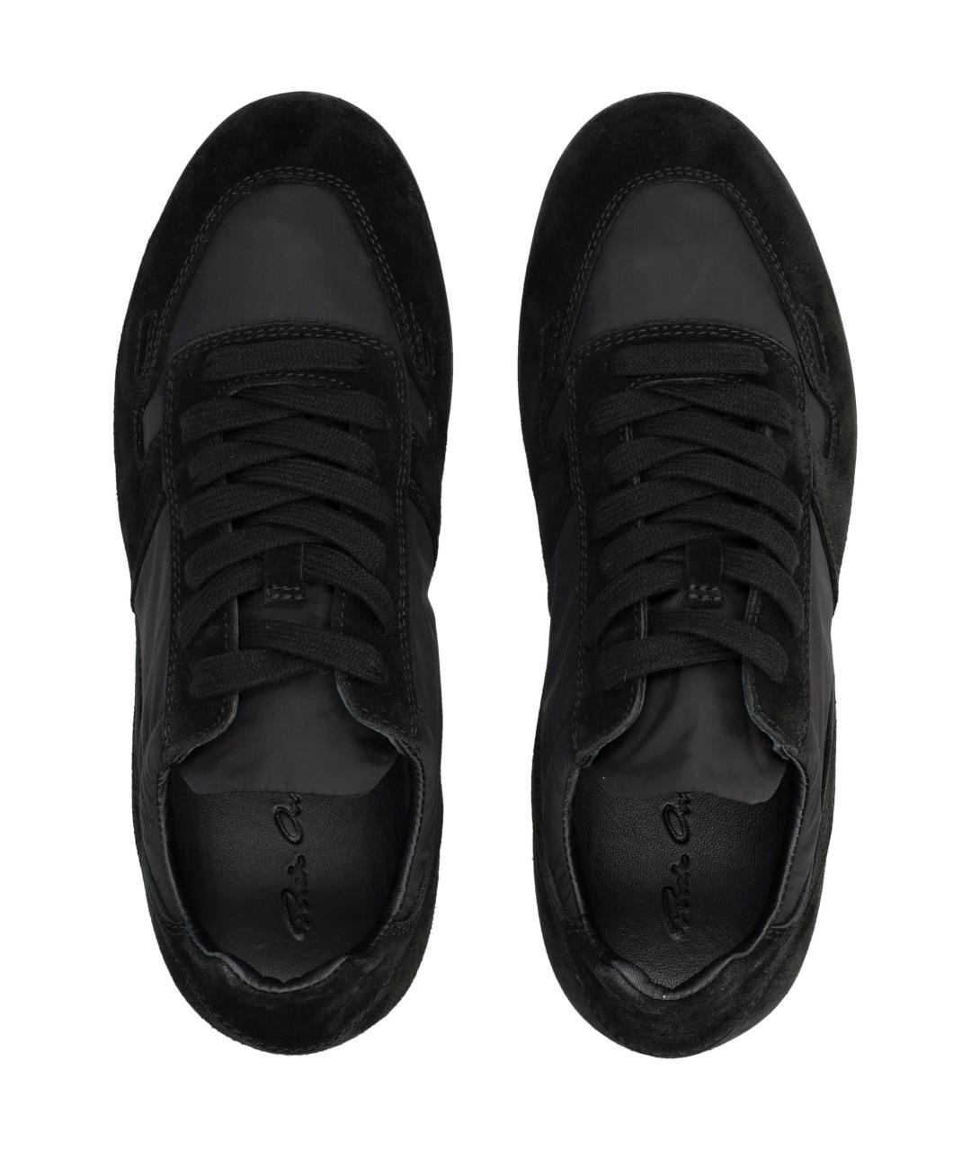 RICK OWENS Черные текстильные кроссовки, фото 2