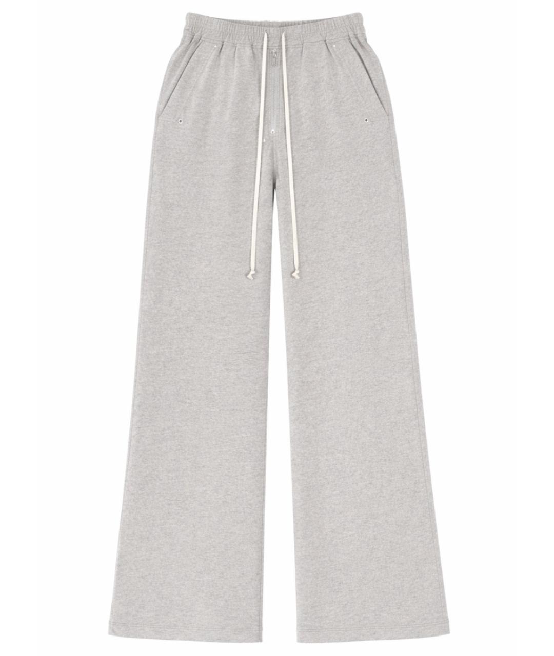 RICK OWENS DRKSHDW Серые хлопковые прямые брюки, фото 1