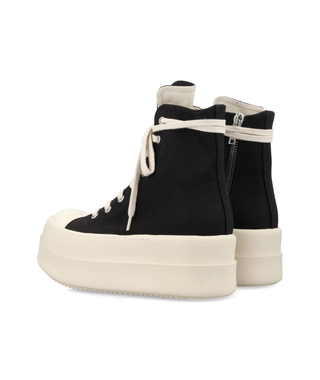 RICK OWENS Черные текстильные кеды, фото 4