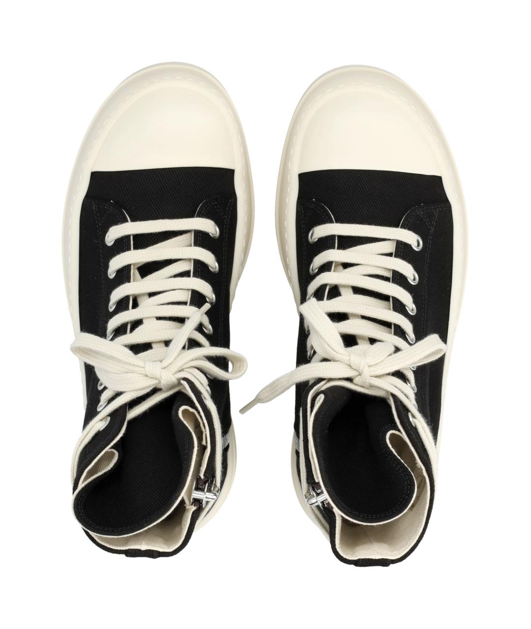 RICK OWENS Черные текстильные кеды, фото 2