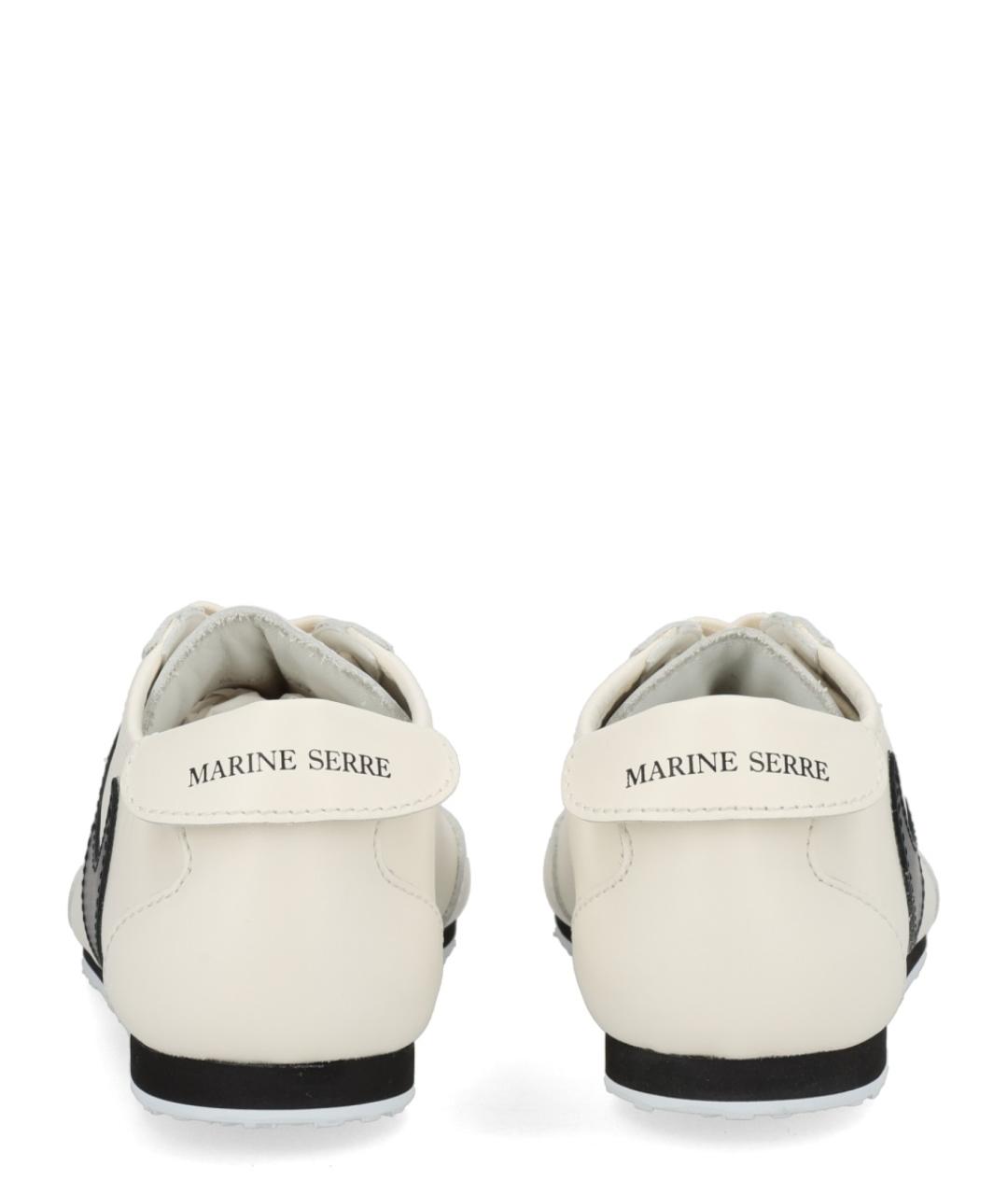MARINE SERRE Белые кожаные кроссовки, фото 4