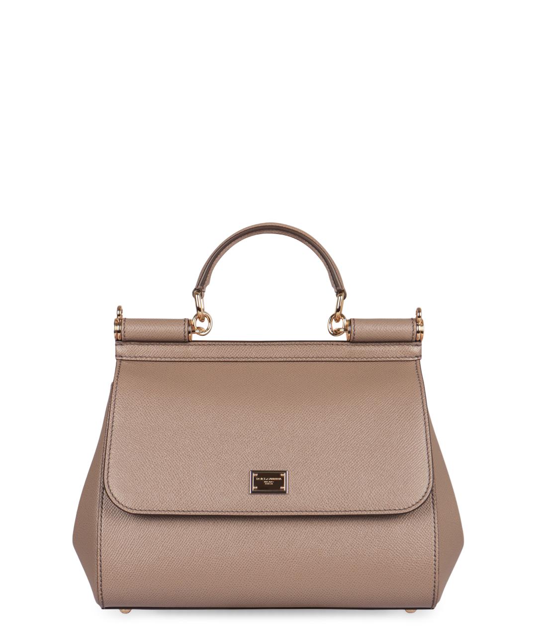 DOLCE&GABBANA Бежевая кожаная сумка через плечо, фото 1