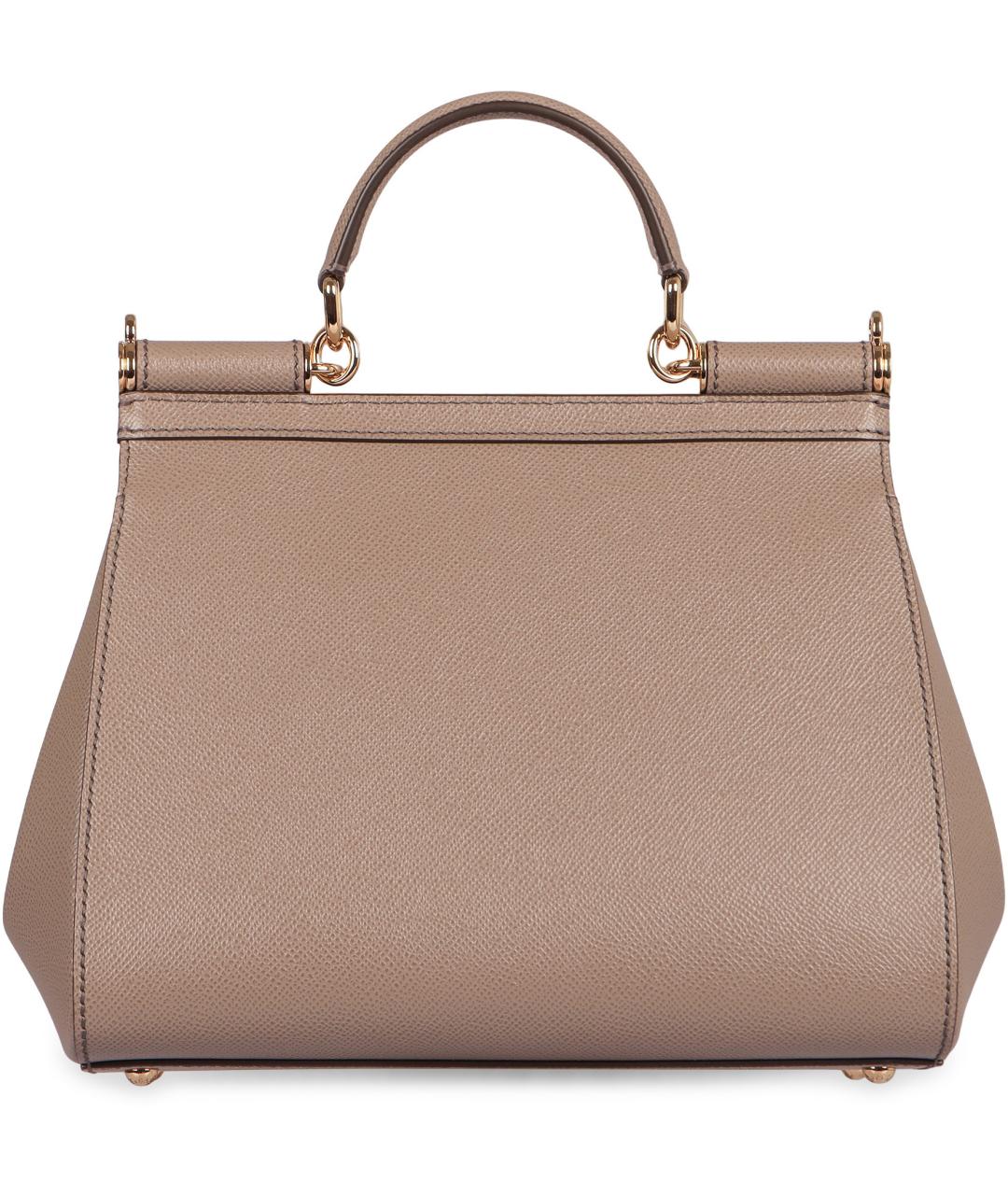 DOLCE&GABBANA Бежевая кожаная сумка через плечо, фото 4