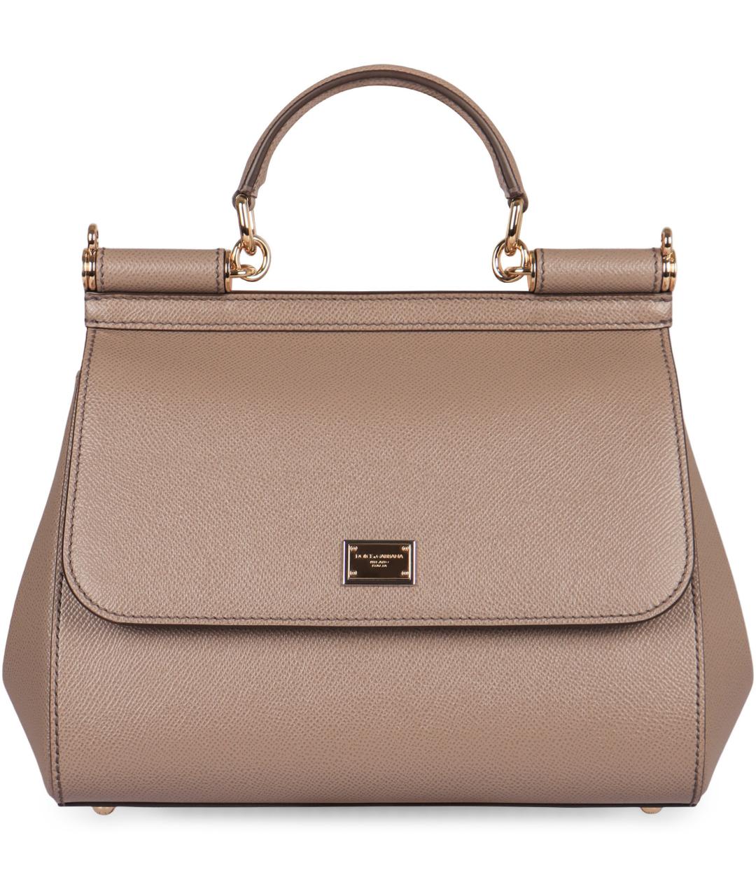 DOLCE&GABBANA Бежевая кожаная сумка через плечо, фото 2