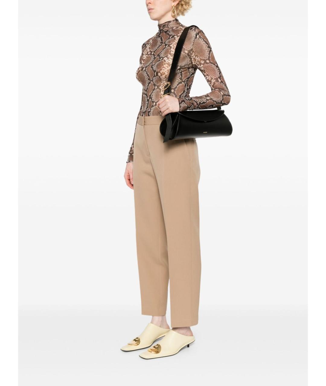 JIL SANDER Черная кожаная сумка через плечо, фото 2