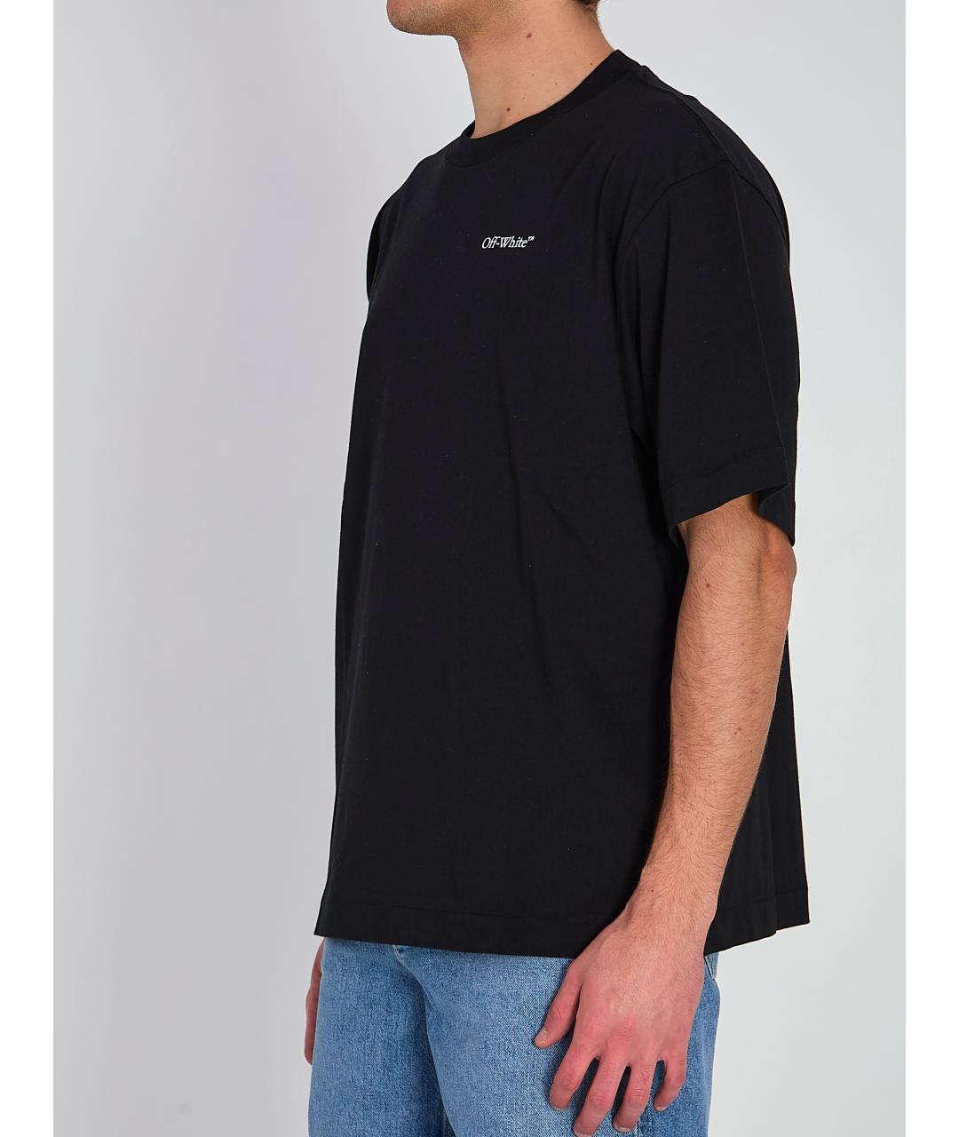 OFF-WHITE Черная хлопковая футболка, фото 2