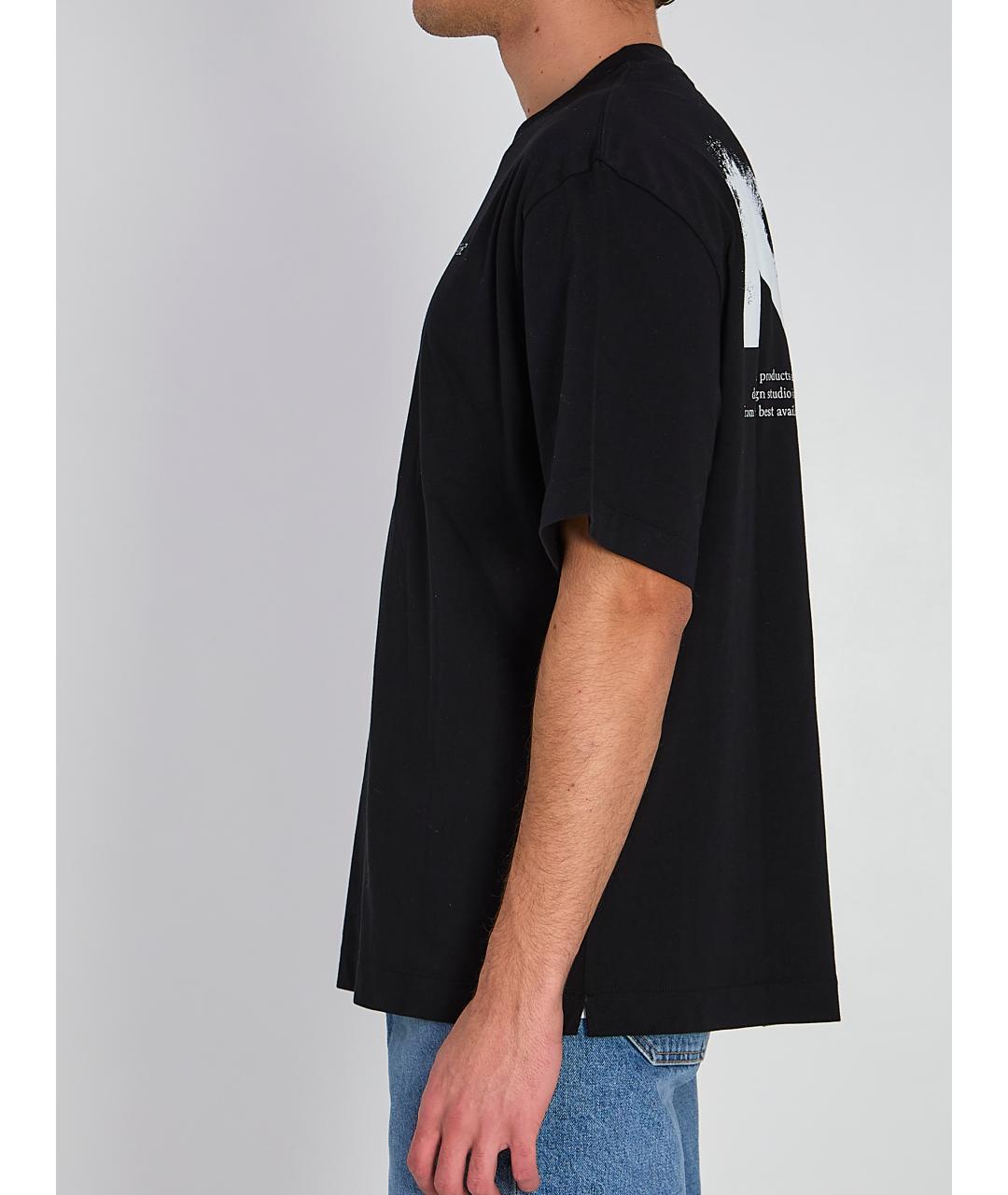 OFF-WHITE Черная хлопковая футболка, фото 3