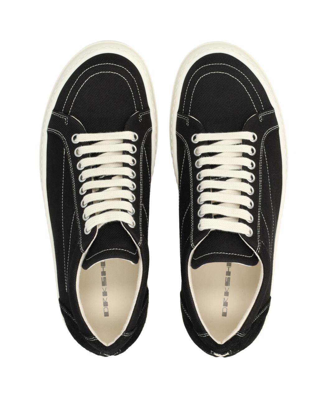 RICK OWENS Черные кожаные кеды, фото 2