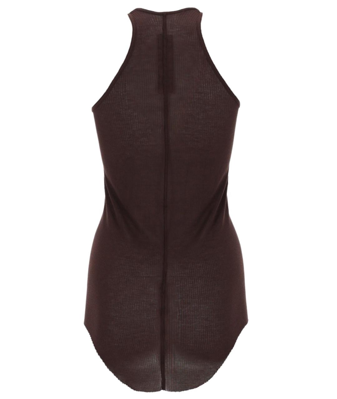 RICK OWENS Коричневая вискозная майка, фото 3