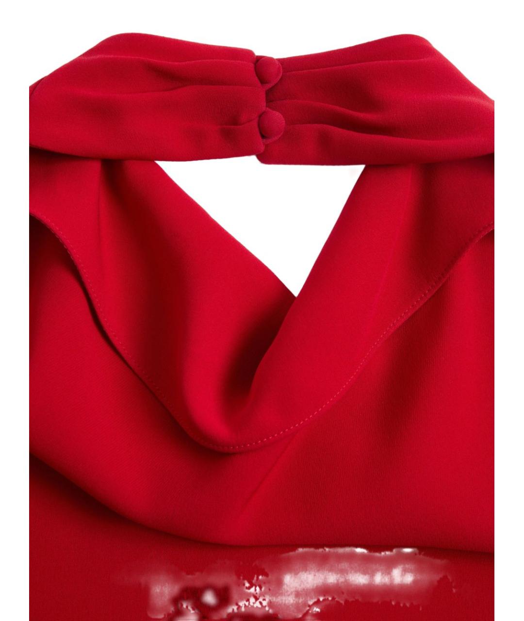 VALENTINO Красное шелковое повседневное платье, фото 4