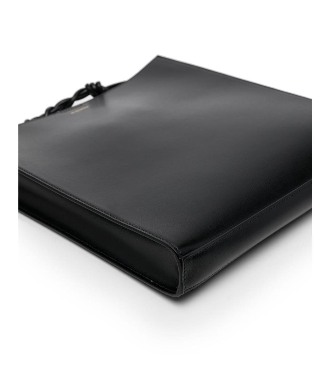 JIL SANDER Черная кожаная сумка через плечо, фото 3