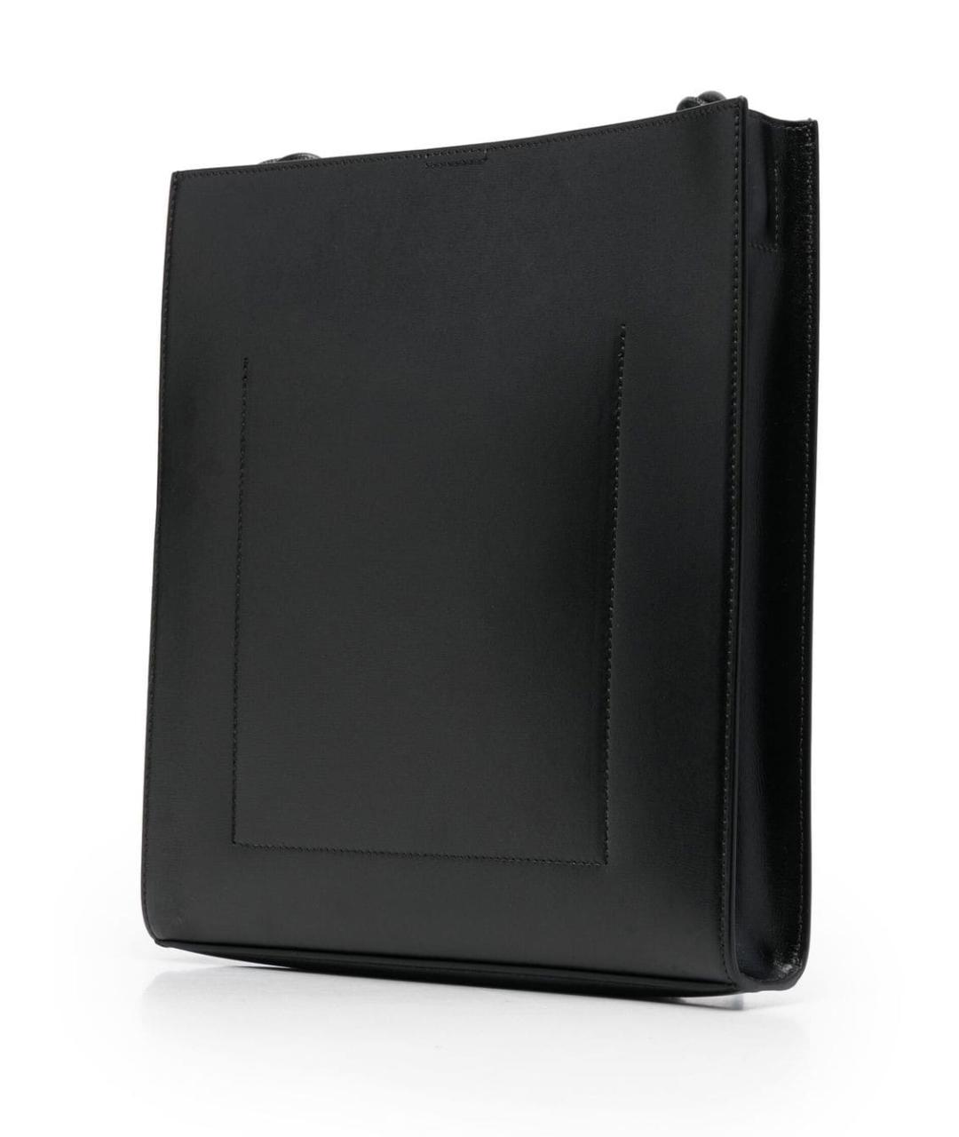 JIL SANDER Черная кожаная сумка через плечо, фото 4