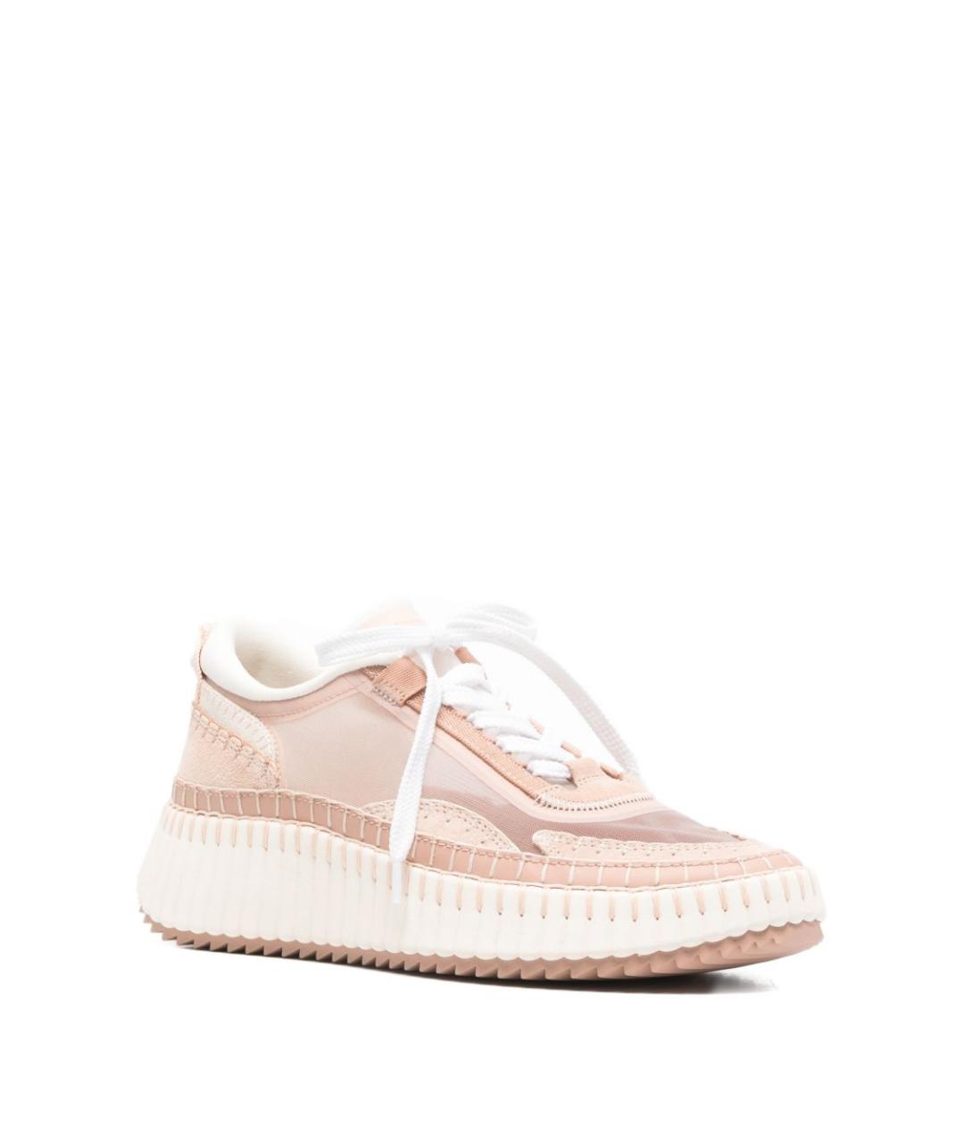 CHLOE Бежевые кожаные кроссовки, фото 4