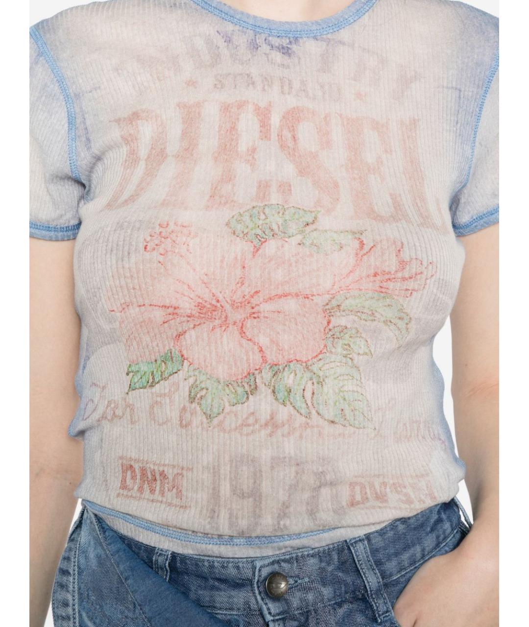 DIESEL Синяя хлопковая футболка, фото 2