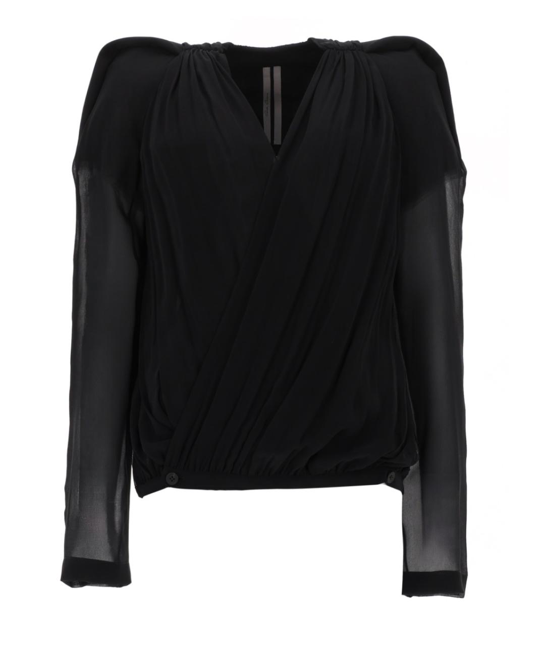 RICK OWENS Черная шелковая блузы, фото 1