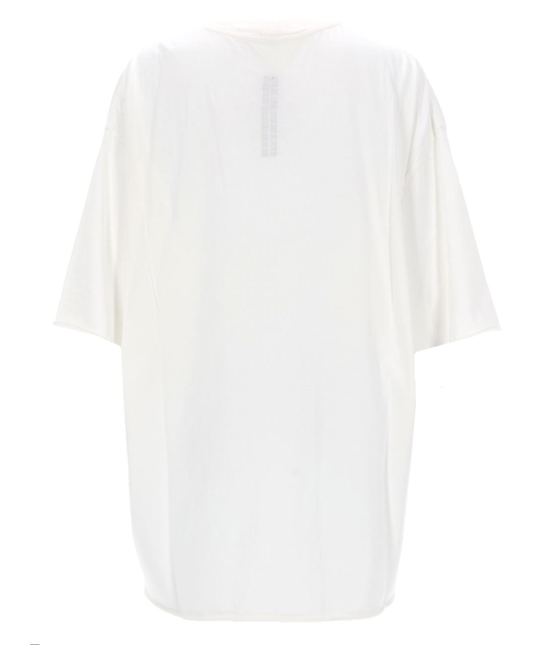 RICK OWENS Белая хлопковая футболка, фото 3