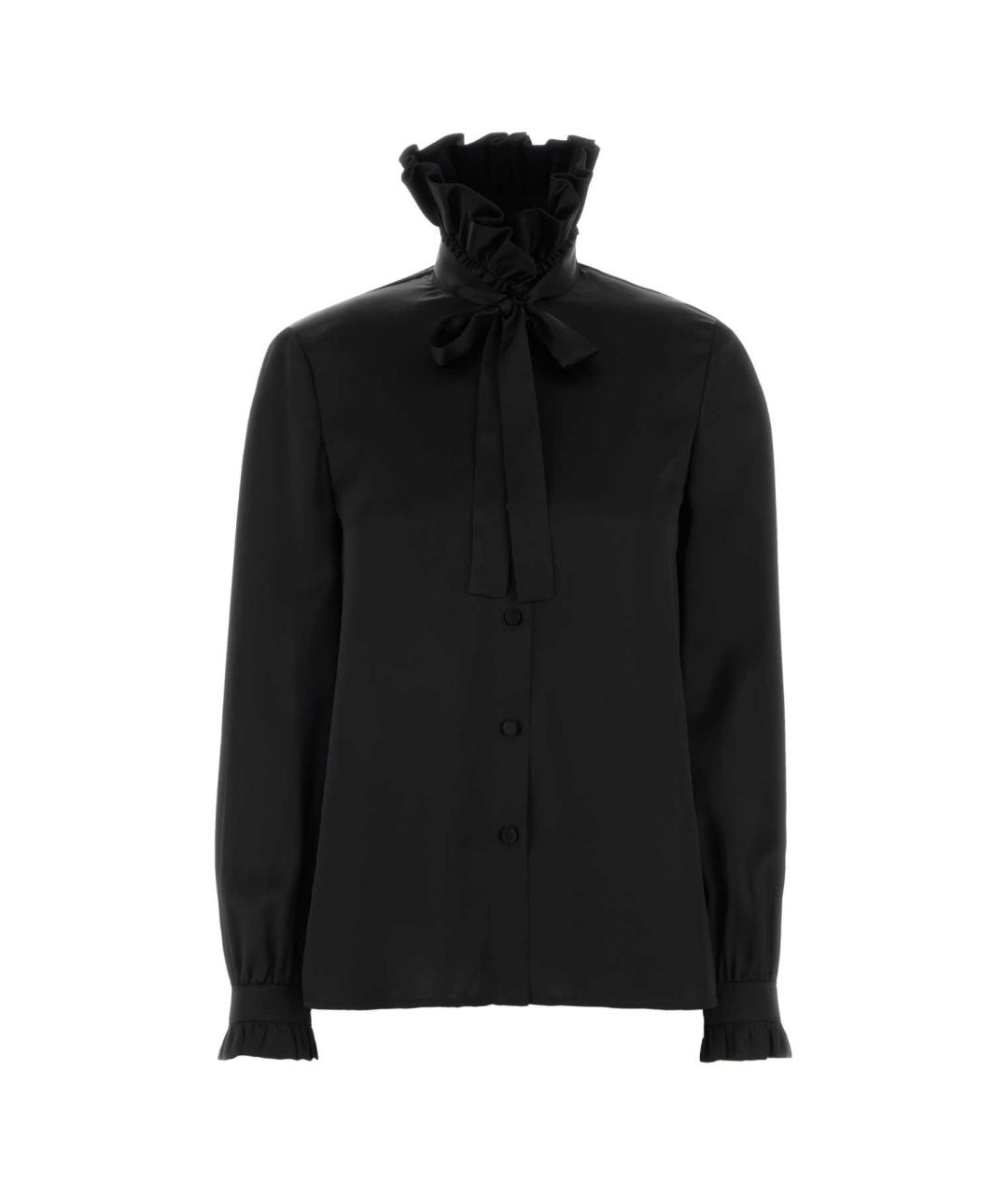 GUCCI Черная шелковая блузы, фото 1