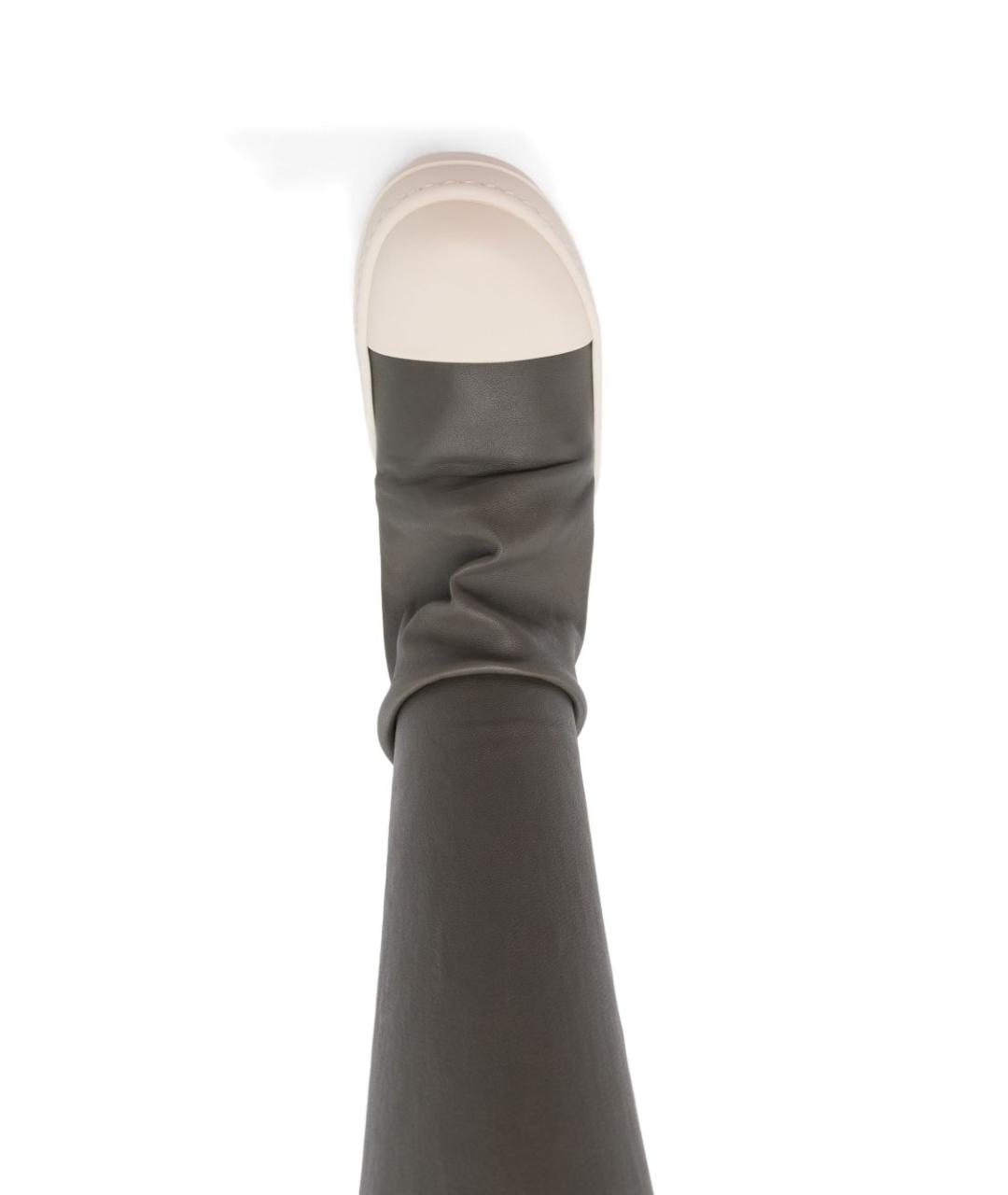 RICK OWENS Серые кожаные ботинки, фото 2