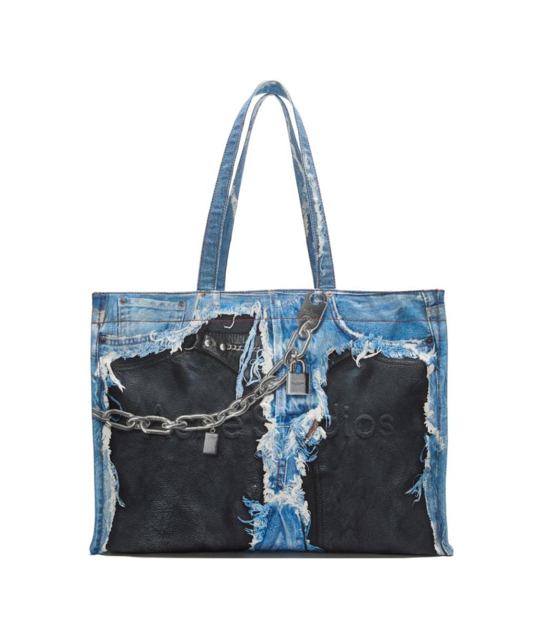 ACNE STUDIOS Синяя синтетическая сумка тоут, фото 1