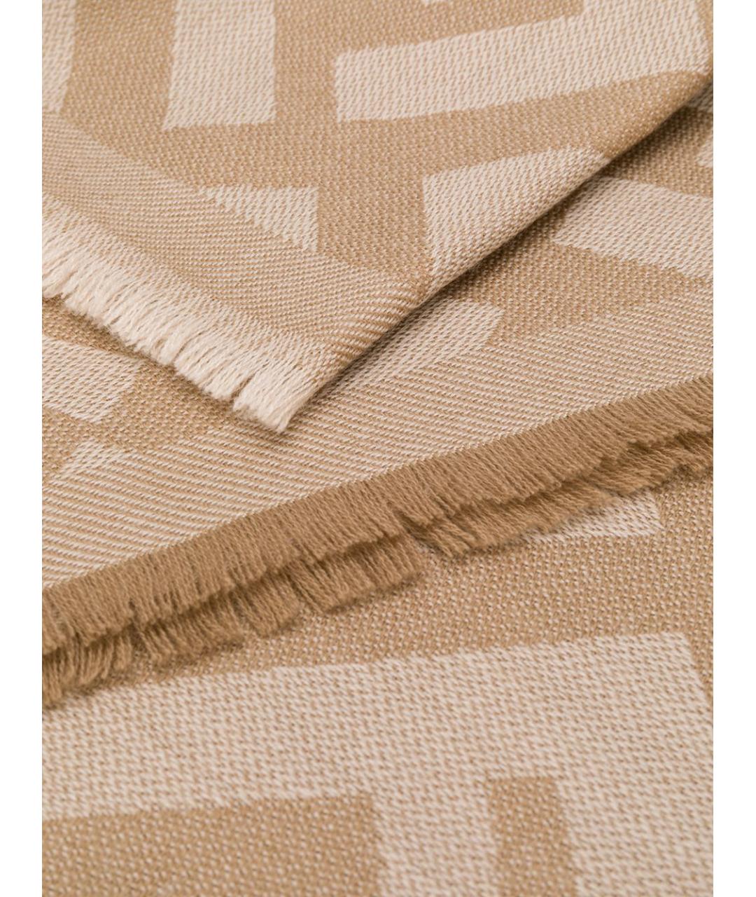 FENDI Бежевый шерстяной шарф, фото 3