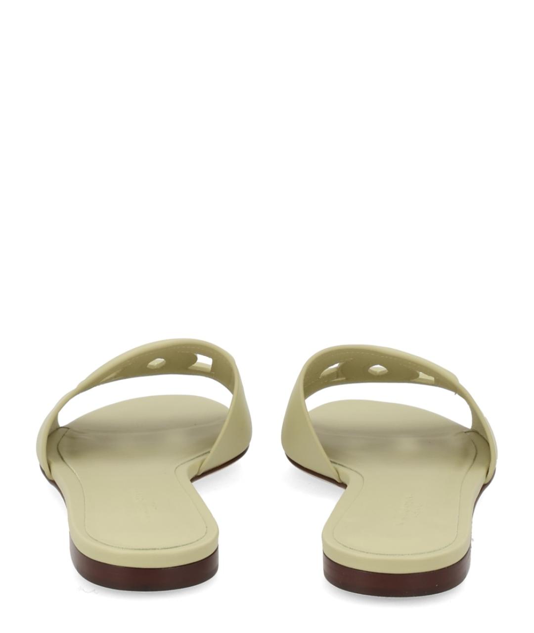 DOLCE&GABBANA Зеленые кожаные сандалии, фото 4