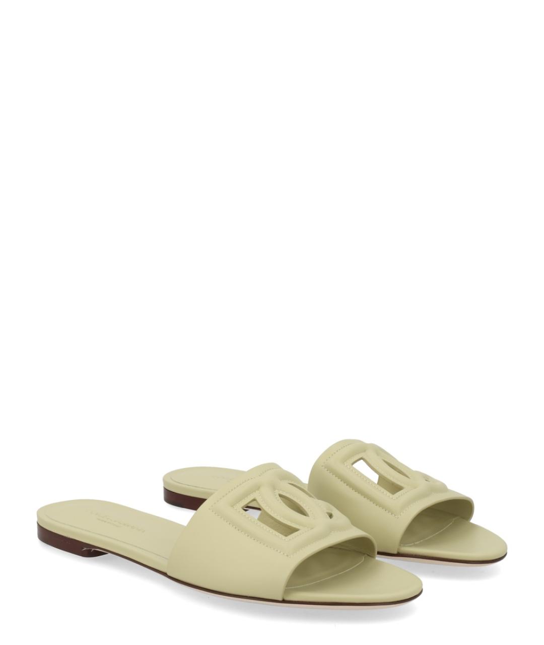 DOLCE&GABBANA Зеленые кожаные сандалии, фото 5