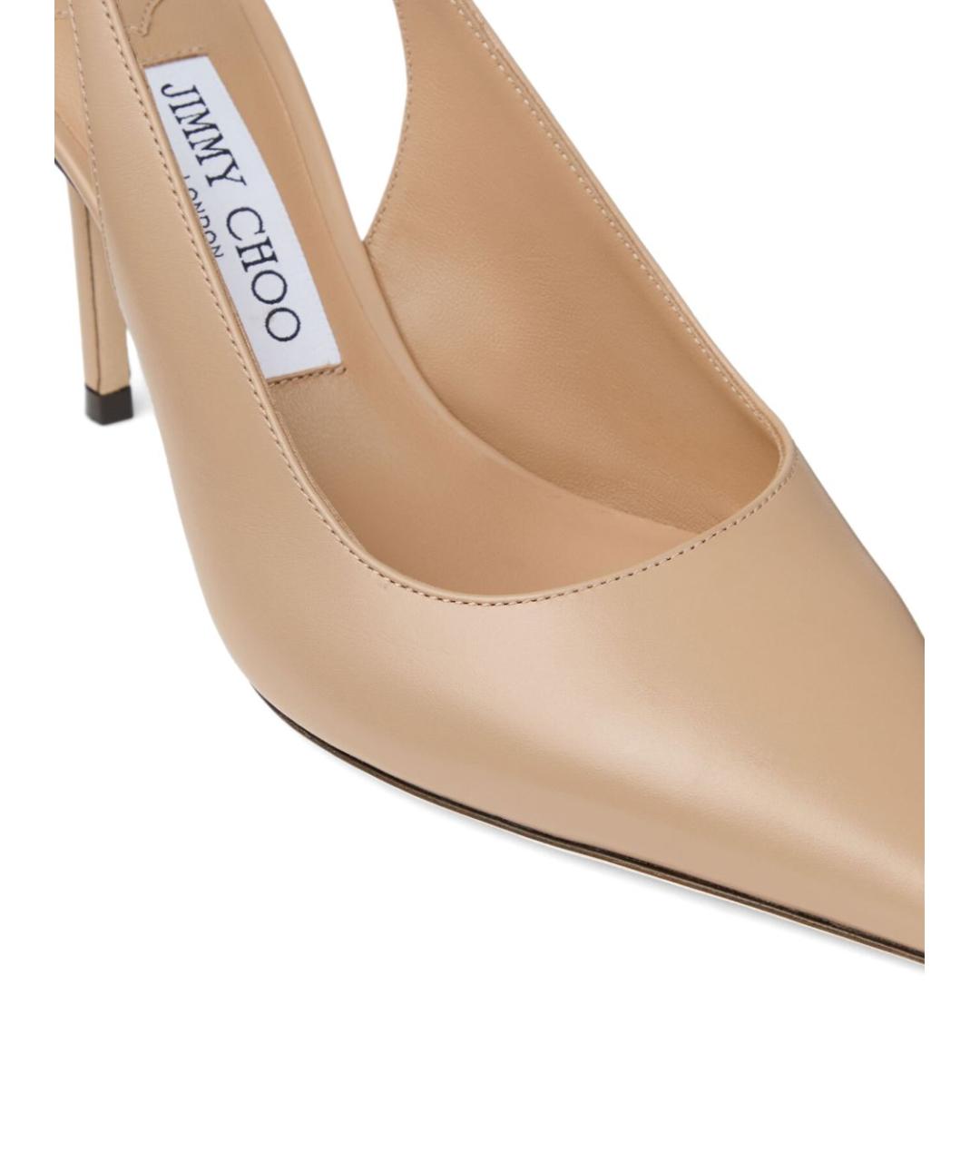 JIMMY CHOO Бежевые кожаные туфли, фото 5