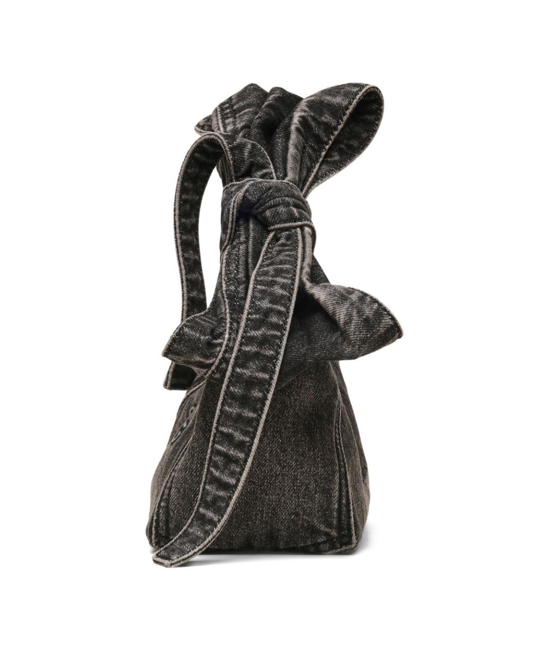 MARC JACOBS Черная хлопковая сумка с короткими ручками, фото 2