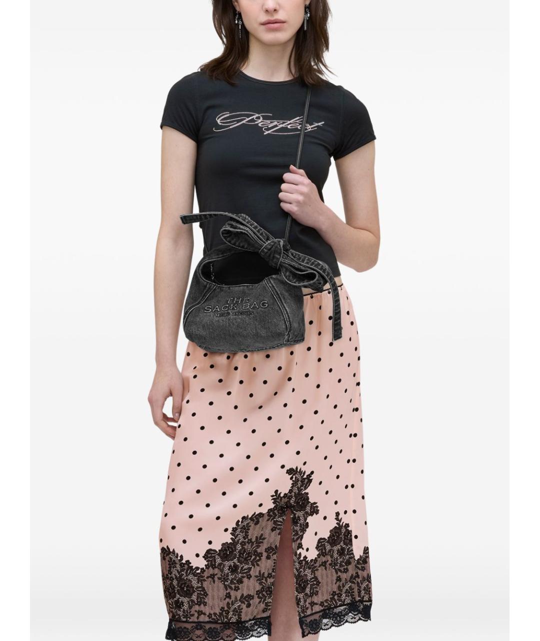 MARC JACOBS Черная хлопковая сумка с короткими ручками, фото 4