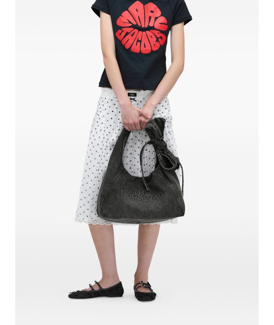 MARC JACOBS Черная хлопковая сумка с короткими ручками, фото 2