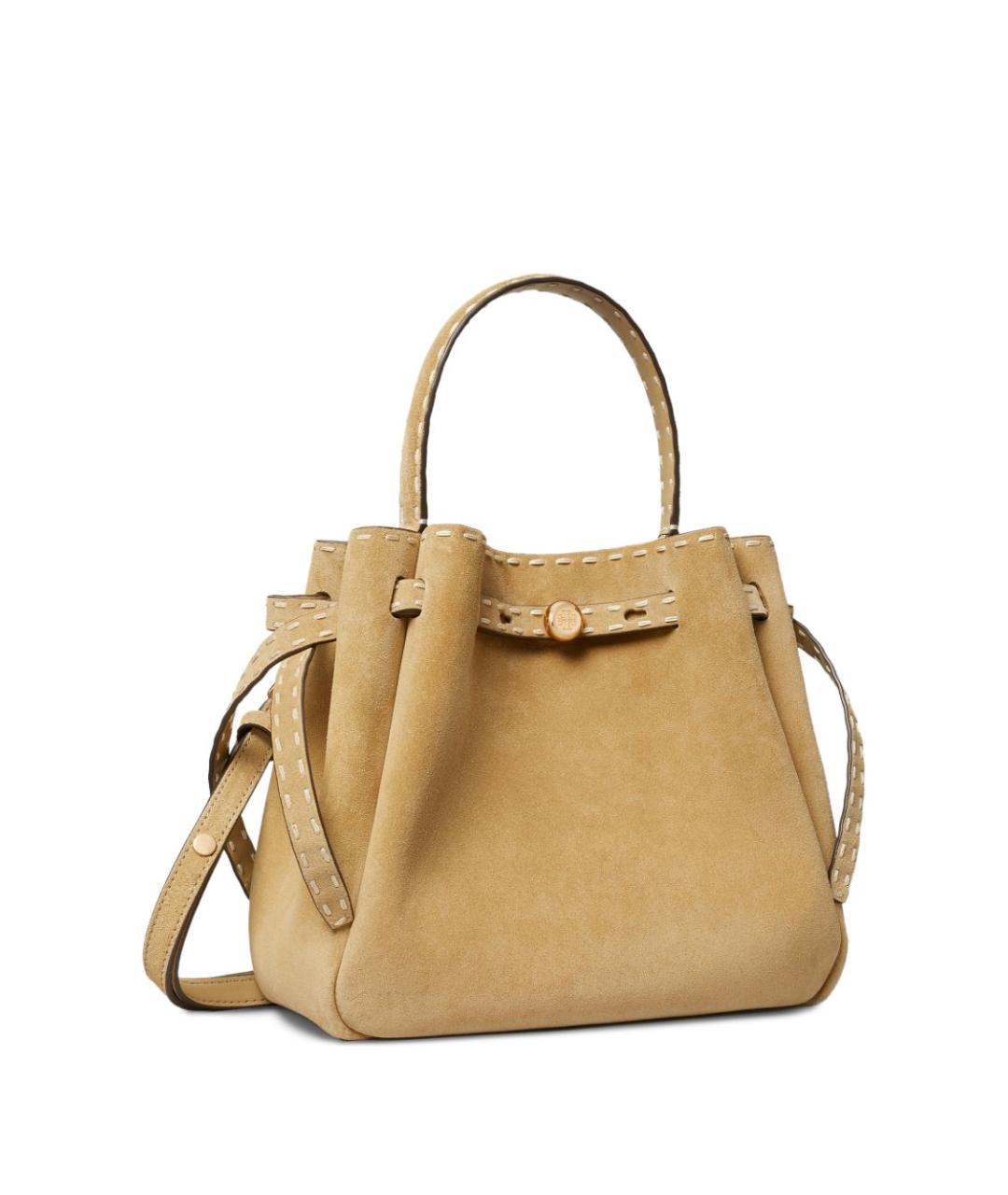 TORY BURCH Бежевая кожаная сумка тоут, фото 5