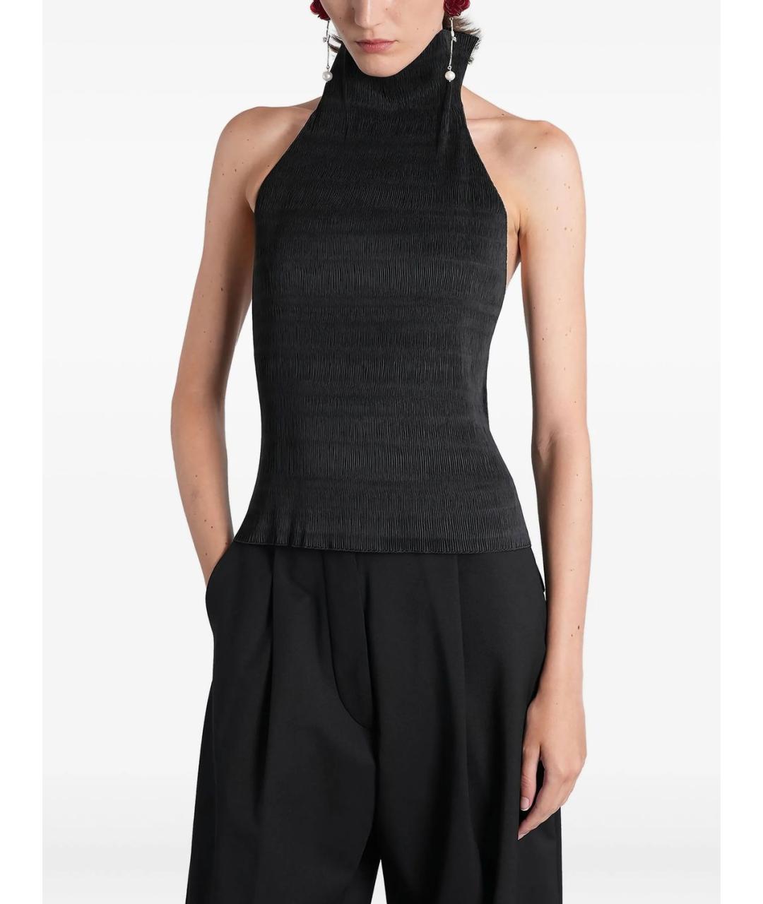 MAGDA BUTRYM Черная полиэстеровая майка, фото 3