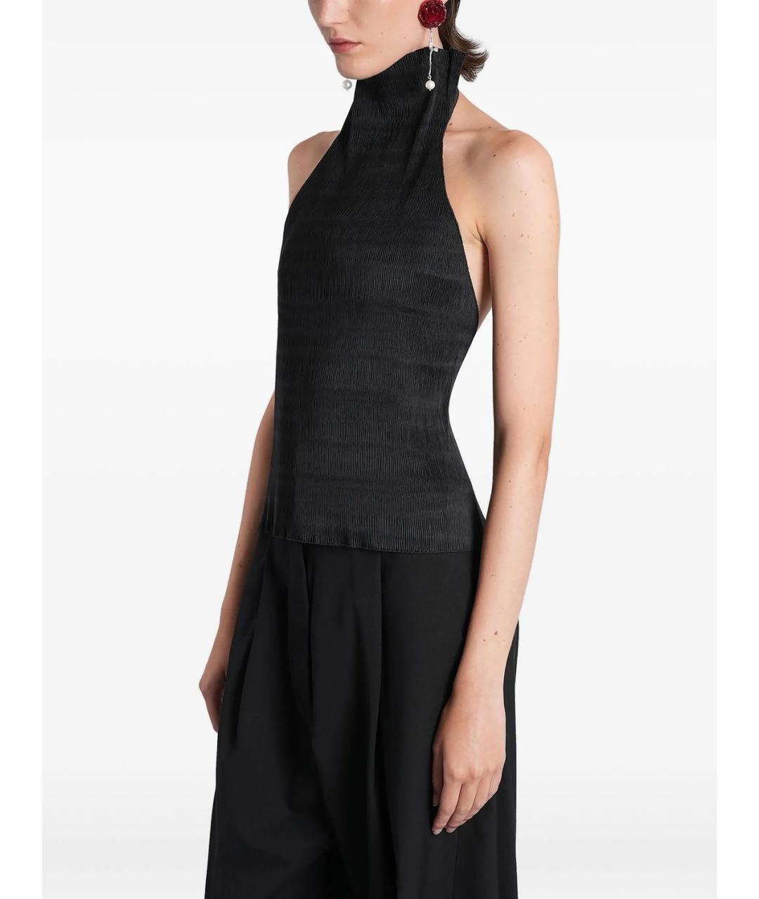 MAGDA BUTRYM Черная полиэстеровая майка, фото 2