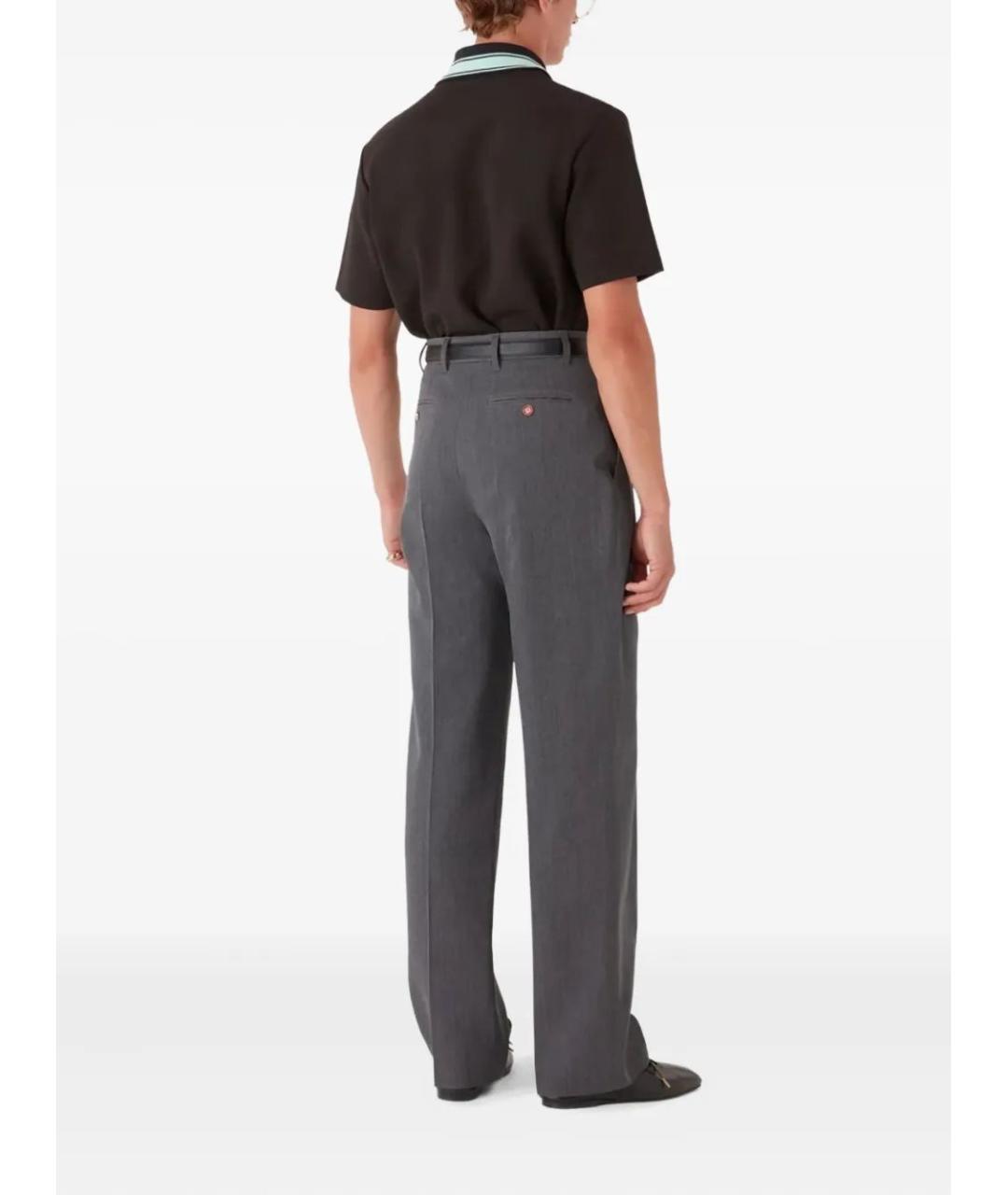 CASABLANCA Серые шерстяные повседневные брюки, фото 2