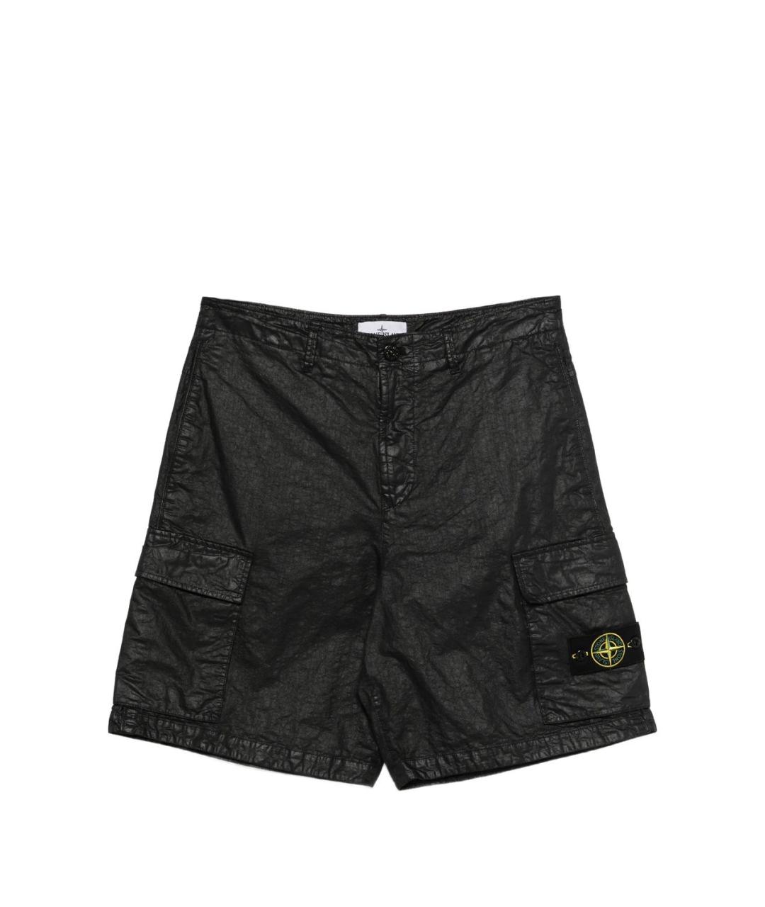 STONE ISLAND Черные полиамидовые шорты, фото 3