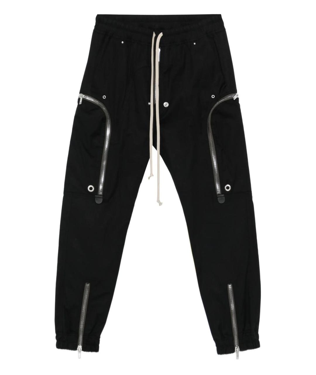 RICK OWENS Черные хлопковые повседневные брюки, фото 1