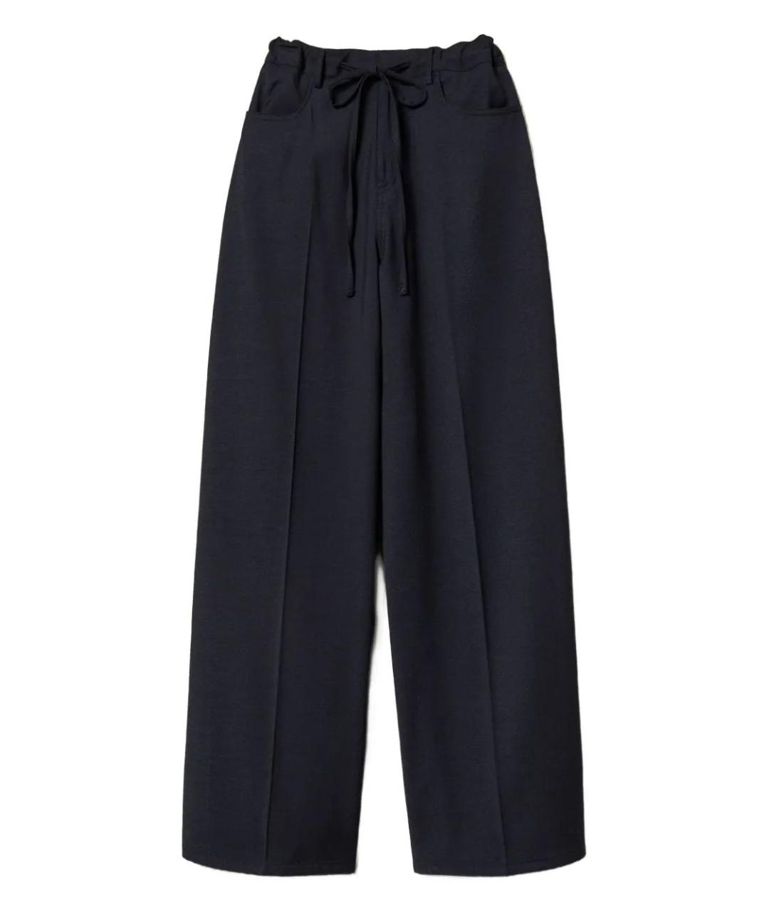 TWIN-SET Синие полиэстеровые прямые брюки, фото 1