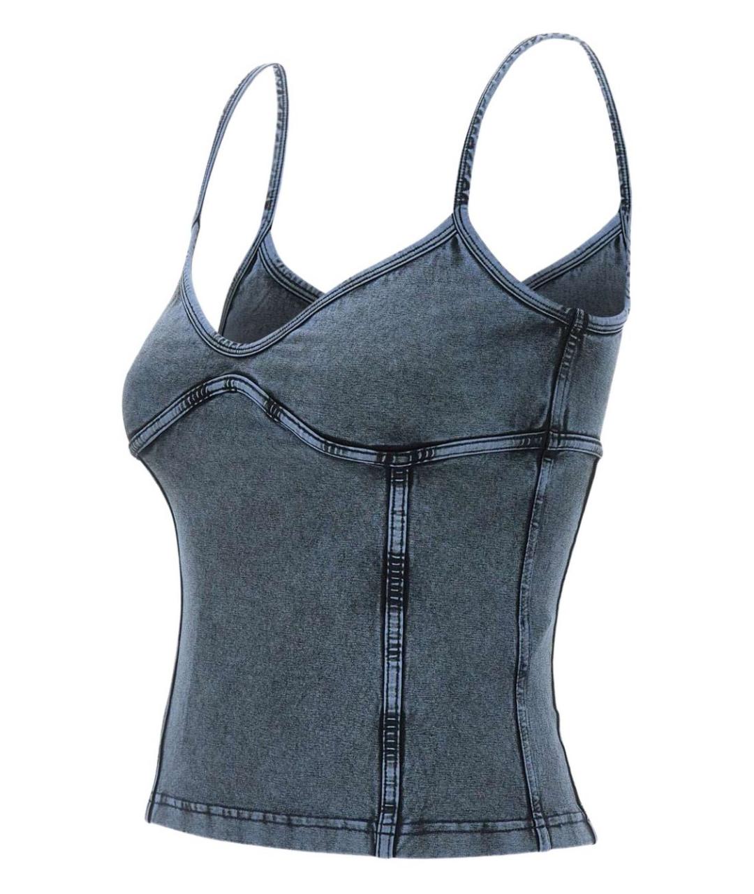 DIESEL Синяя хлопковая майка, фото 4